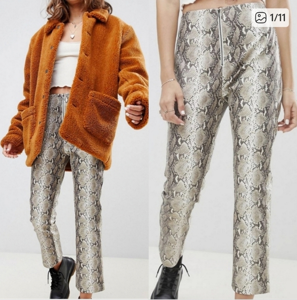 Wild Honey Snakeskin Faux Leather Pants M